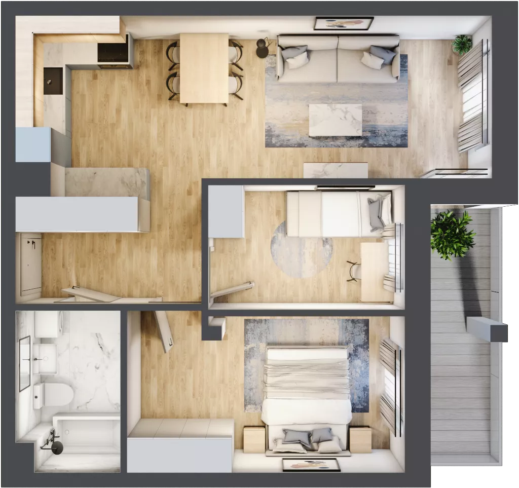 3 pokoje, mieszkanie 54,77 m², piętro 2, oferta nr 42, Szymanów Dom i Natura, Szymanów, Szymanów 7