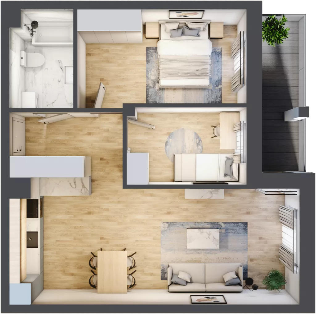 3 pokoje, mieszkanie 58,57 m², piętro 2, oferta nr 43, Szymanów Dom i Natura, Szymanów, Szymanów 7