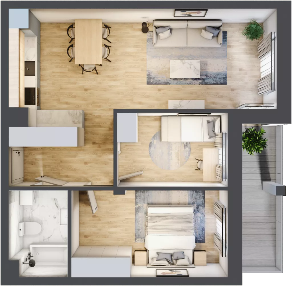 3 pokoje, mieszkanie 57,48 m², piętro 3, oferta nr 62, Szymanów Dom i Natura, Szymanów, Szymanów 7
