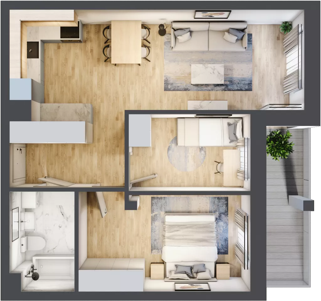 3 pokoje, mieszkanie 54,73 m², piętro 3, oferta nr 65, Szymanów Dom i Natura, Szymanów, Szymanów 7