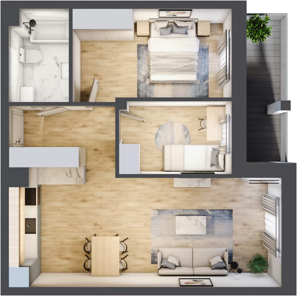 3 pokoje, mieszkanie 58,25 m², piętro 3, oferta nr 66, Szymanów Dom i Natura, Szymanów, Szymanów 7