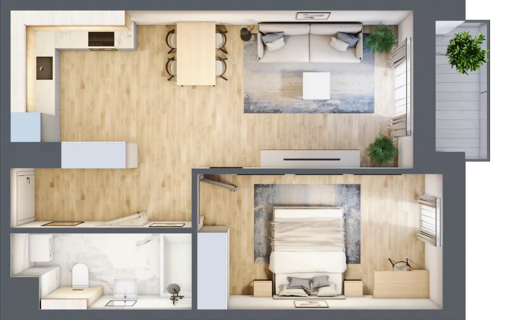 2 pokoje, mieszkanie 49,29 m², piętro 2, oferta nr 36, Na Skarpie, Łódź, Widzew, Sikawa, ul. Strążyska