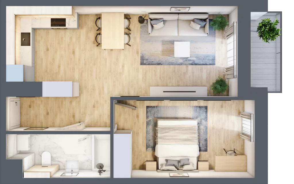 2 pokoje, mieszkanie 48,94 m², piętro 3, oferta nr 49, Na Skarpie, Łódź, Widzew, Sikawa, ul. Strążyska