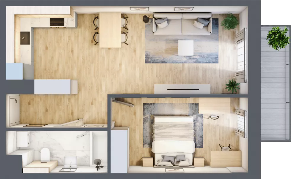 2 pokoje, mieszkanie 51,69 m², piętro 2, oferta nr 34, Na Skarpie, Łódź, Widzew, Sikawa, ul. Strążyska