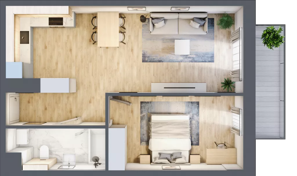 2 pokoje, mieszkanie 51,26 m², piętro 3, oferta nr 47, Na Skarpie, Łódź, Widzew, Sikawa, ul. Strążyska