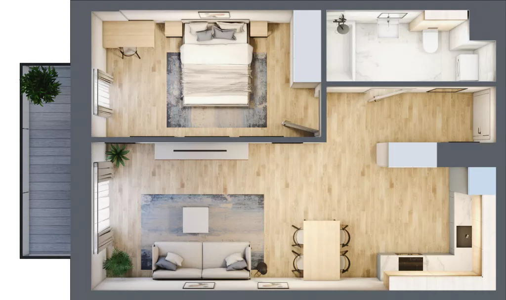 2 pokoje, mieszkanie 51,19 m², piętro 3, oferta nr 41, Na Skarpie, Łódź, Widzew, Sikawa, ul. Strążyska