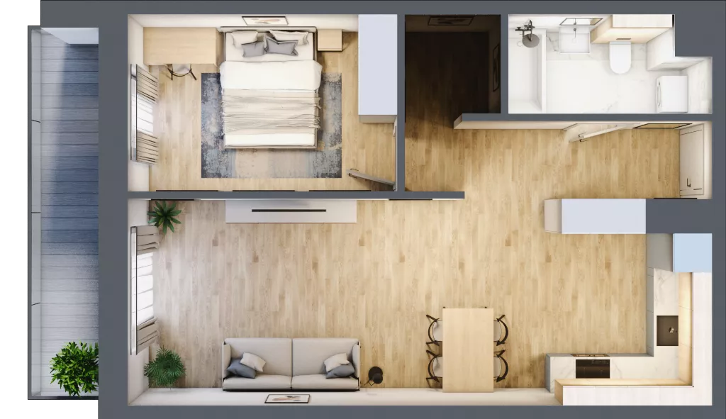 2 pokoje, mieszkanie 52,99 m², piętro 2, oferta nr 30, Na Skarpie, Łódź, Widzew, Sikawa, ul. Strążyska