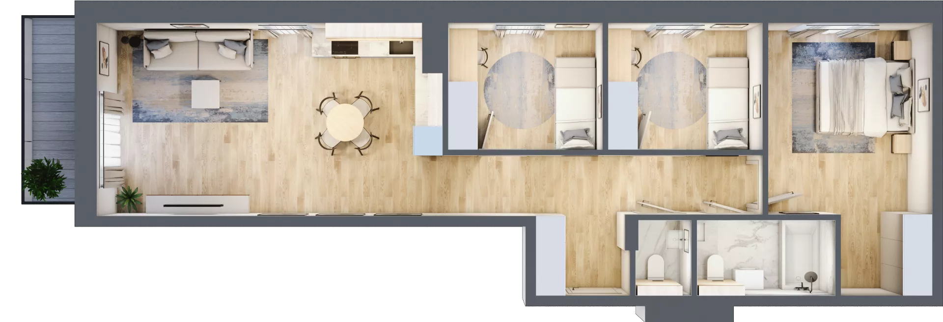 4 pokoje, mieszkanie 77,84 m², piętro 2, oferta nr 26, Na Skarpie, Łódź, Widzew, Sikawa, ul. Strążyska