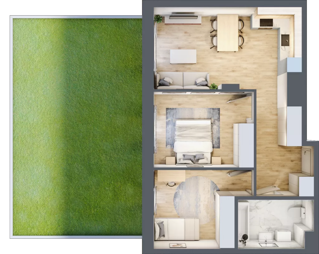 3 pokoje, mieszkanie 58,92 m², parter, oferta nr 5, Na Wspólnej, Wólka Grodziska, ul. Wspólna 5