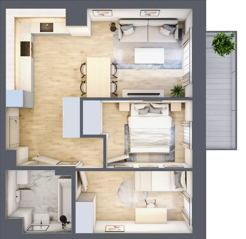3 pokoje, mieszkanie 49,17 m², piętro 3, oferta nr 30, Na Wspólnej, Wólka Grodziska, ul. Wspólna 5