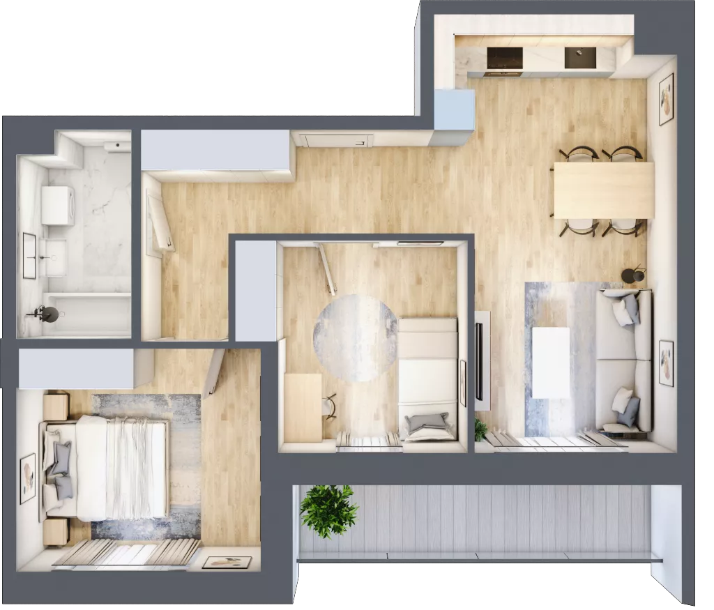 3 pokoje, mieszkanie 57,04 m², piętro 3, oferta nr 33, Na Wspólnej, Wólka Grodziska, ul. Wspólna 5