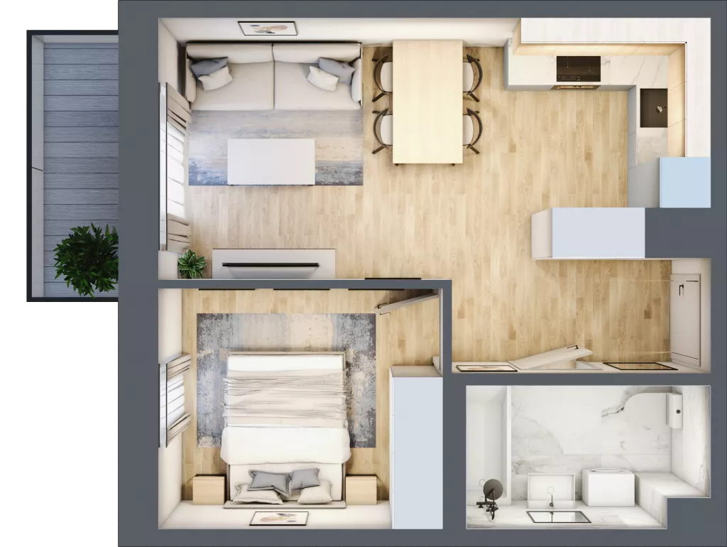 2 pokoje, mieszkanie 38,04 m², piętro 3, oferta nr 36, Na Wspólnej, Wólka Grodziska, ul. Wspólna 5