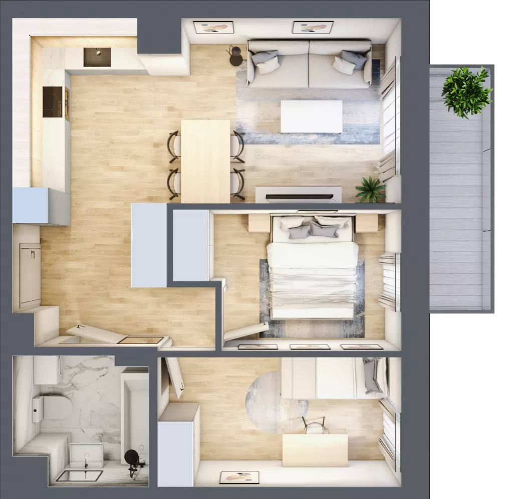 3 pokoje, mieszkanie 49,17 m², piętro 4, oferta nr 41, Na Wspólnej, Wólka Grodziska, ul. Wspólna 5