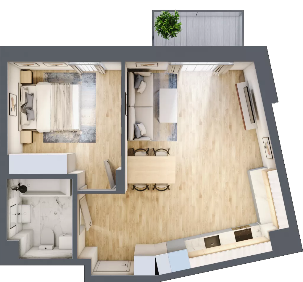 2 pokoje, mieszkanie 49,00 m², piętro 3, oferta nr 102, Na Wspólnej, Wólka Grodziska, ul. Wspólna 5