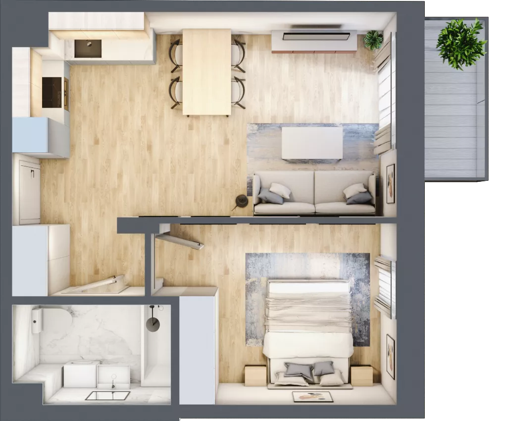 2 pokoje, mieszkanie 42,19 m², piętro 4, oferta nr 115, Na Wspólnej, Wólka Grodziska, ul. Wspólna 5