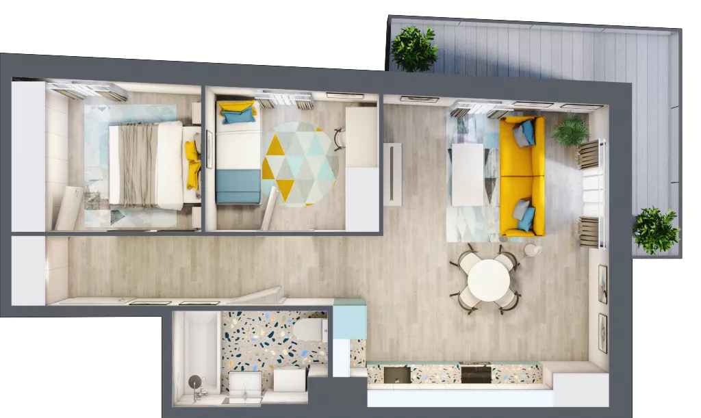3 pokoje, mieszkanie 53,71 m², piętro 2, oferta nr 24, Julianów Verde, Julianów, ul. Urbanistów