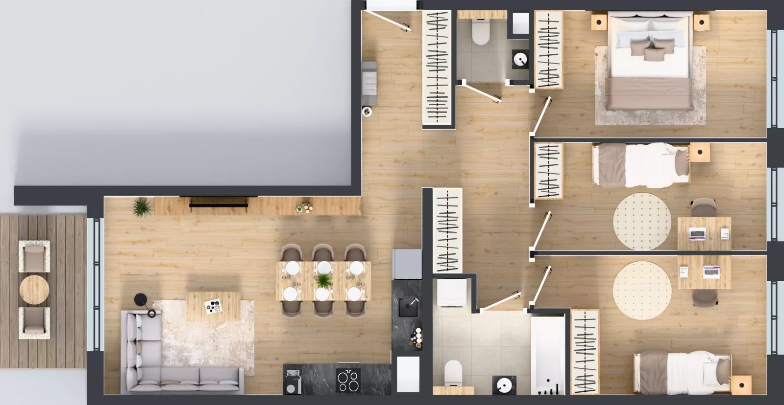 4 pokoje, mieszkanie 81,79 m², piętro 4, oferta nr D.024, Centralna Vita etap III, Kraków, Czyżyny, ul. Ciesielskiego