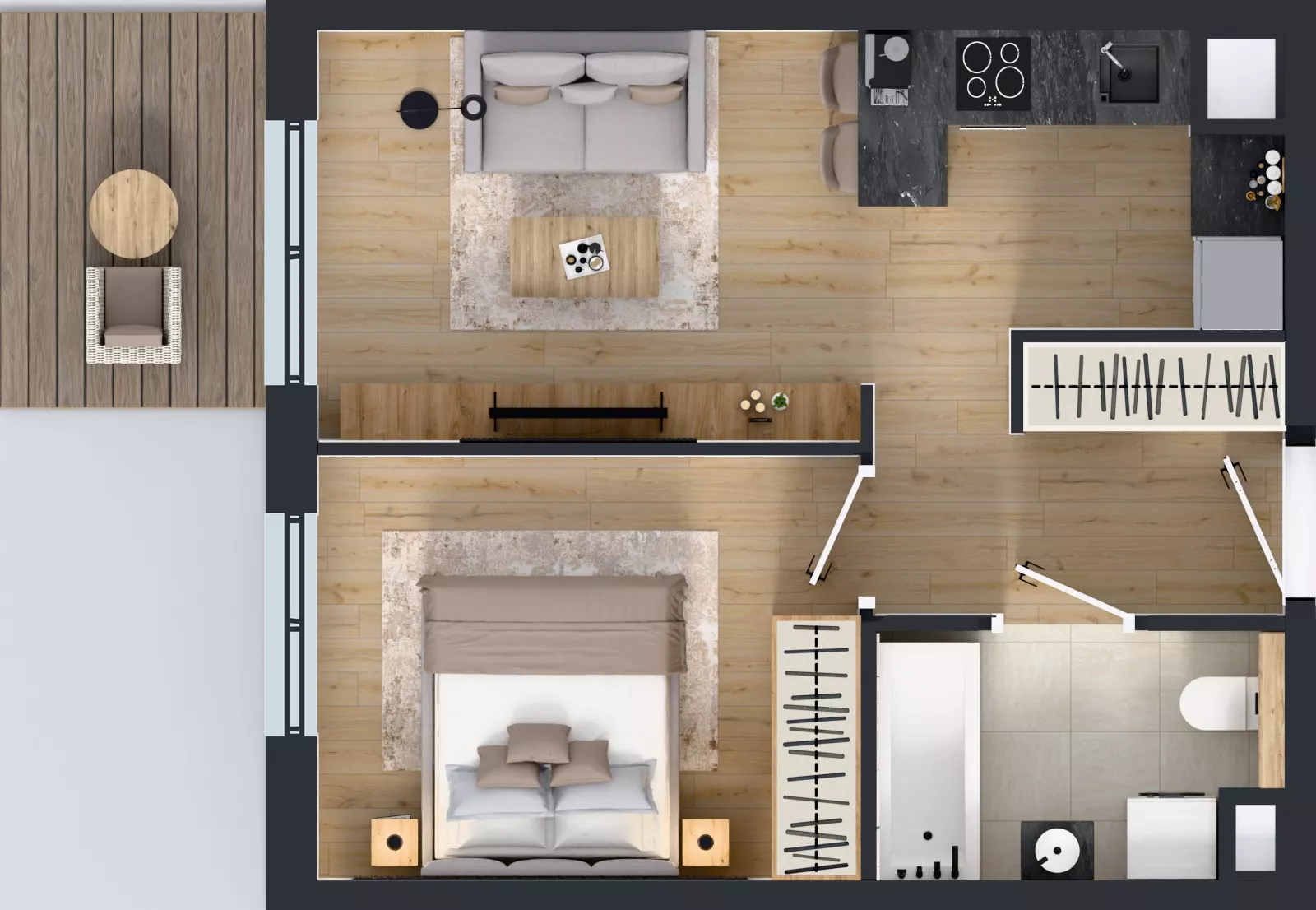 2 pokoje, mieszkanie 35,22 m², piętro 5, oferta nr D.032, Centralna Vita etap III, Kraków, Czyżyny, ul. Ciesielskiego