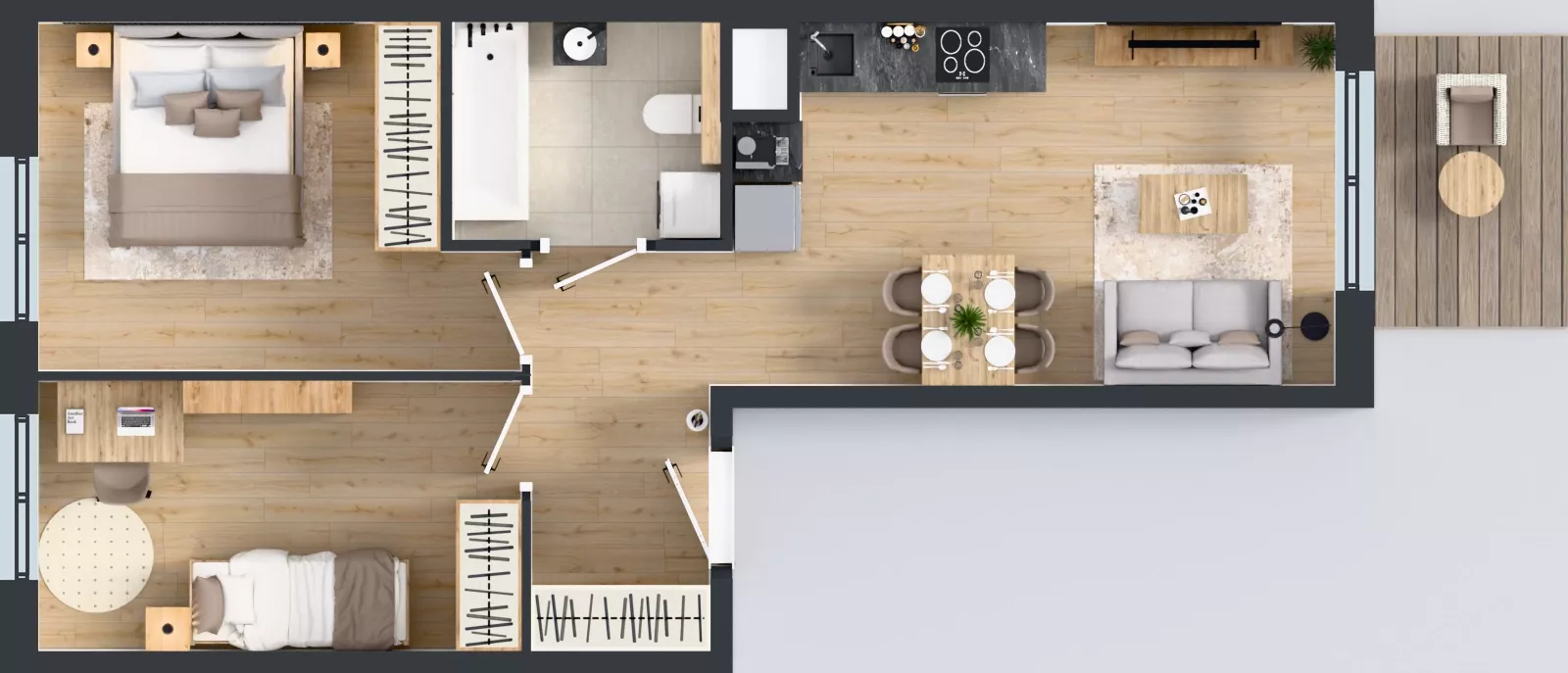 3 pokoje, mieszkanie 51,60 m², piętro 5, oferta nr D.034, Centralna Vita etap III, Kraków, Czyżyny, ul. Ciesielskiego