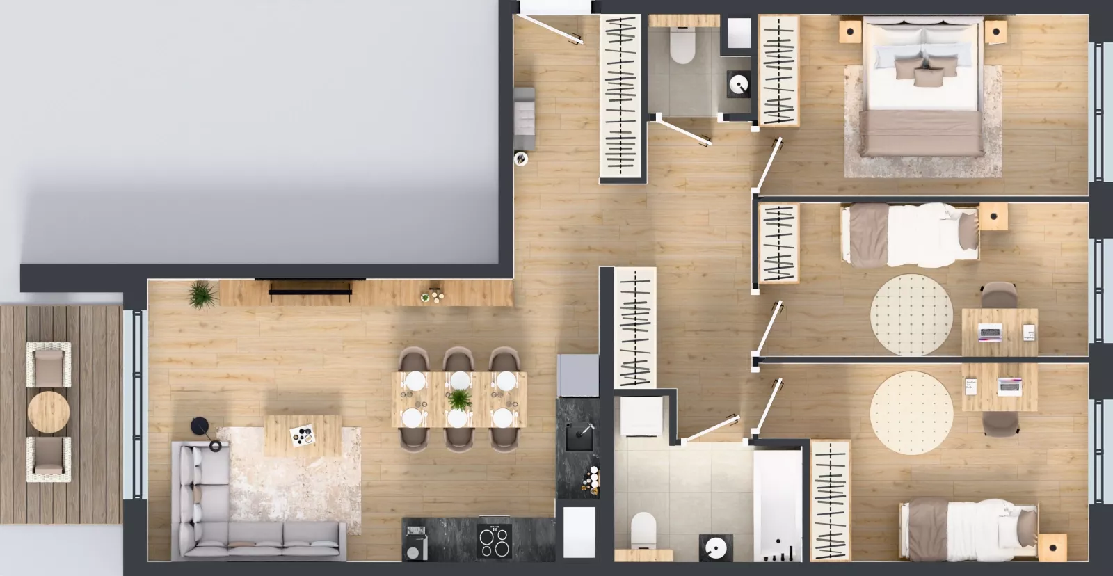 4 pokoje, mieszkanie 81,79 m², piętro 6, oferta nr D.036, Centralna Vita etap III, Kraków, Czyżyny, ul. Ciesielskiego