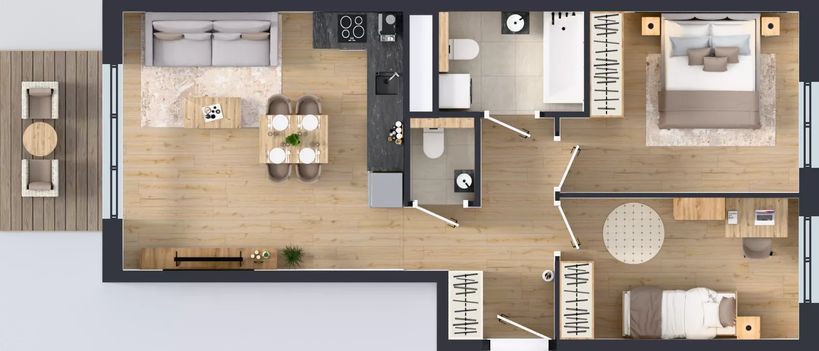 3 pokoje, mieszkanie 57,68 m², piętro 4, oferta nr D.052, Centralna Vita etap III, Kraków, Czyżyny, ul. Ciesielskiego