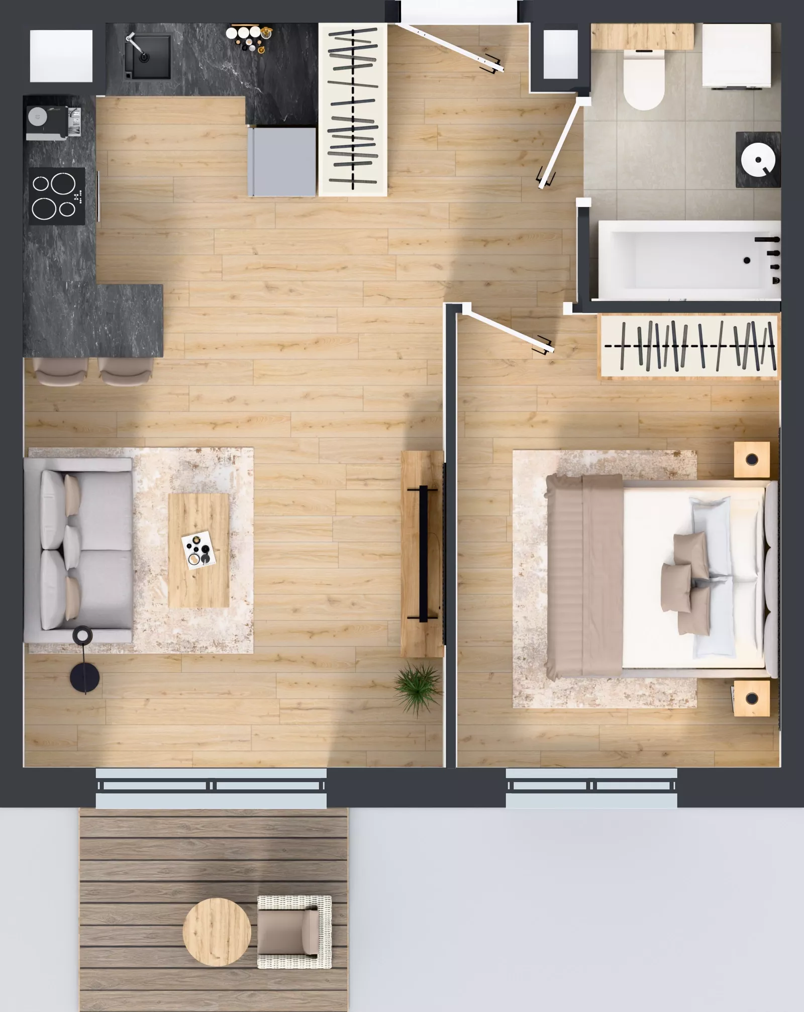 2 pokoje, mieszkanie 41,31 m², piętro 6, oferta nr D.057, Centralna Vita etap III, Kraków, Czyżyny, ul. Ciesielskiego