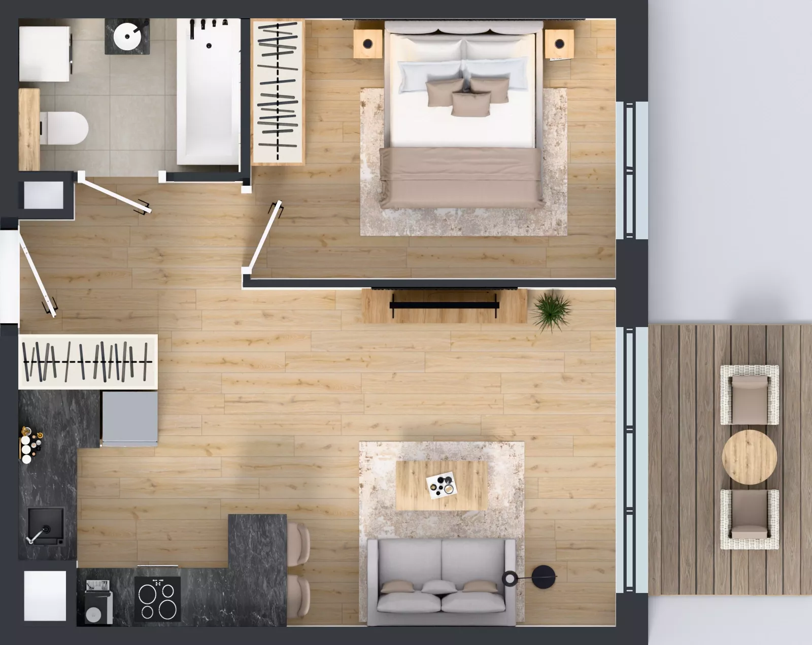 2 pokoje, mieszkanie 41,31 m², piętro 4, oferta nr D.092, Centralna Vita etap III, Kraków, Czyżyny, ul. Ciesielskiego