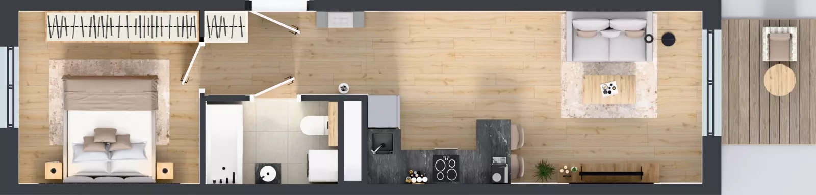 2 pokoje, mieszkanie 40,01 m², piętro 4, oferta nr D.153, Centralna Vita etap III, Kraków, Czyżyny, ul. Ciesielskiego