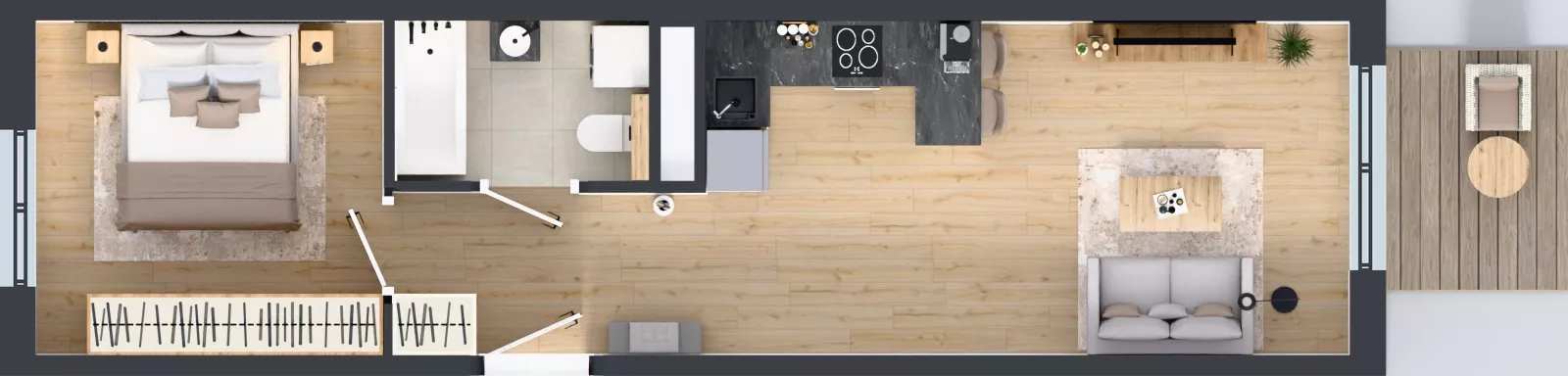 2 pokoje, mieszkanie 40,01 m², piętro 5, oferta nr D.154, Centralna Vita etap III, Kraków, Czyżyny, ul. Ciesielskiego