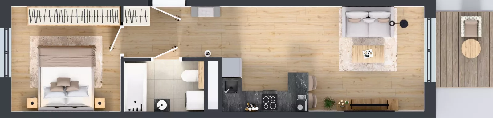 2 pokoje, mieszkanie 40,01 m², piętro 5, oferta nr D.156, Centralna Vita etap III, Kraków, Czyżyny, ul. Ciesielskiego