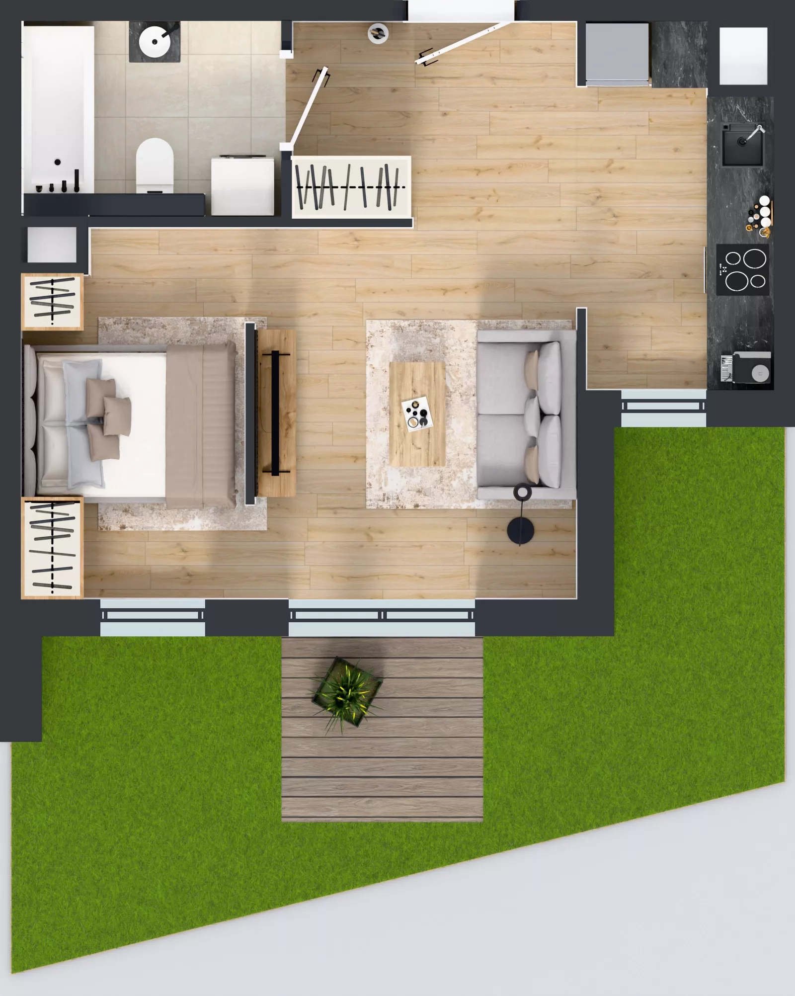 1 pokój, mieszkanie 34,05 m², parter, oferta nr D.162, Centralna Vita etap III, Kraków, Czyżyny, ul. Ciesielskiego