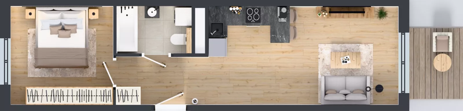 2 pokoje, mieszkanie 40,01 m², piętro 5, oferta nr D.185, Centralna Vita etap III, Kraków, Czyżyny, ul. Ciesielskiego
