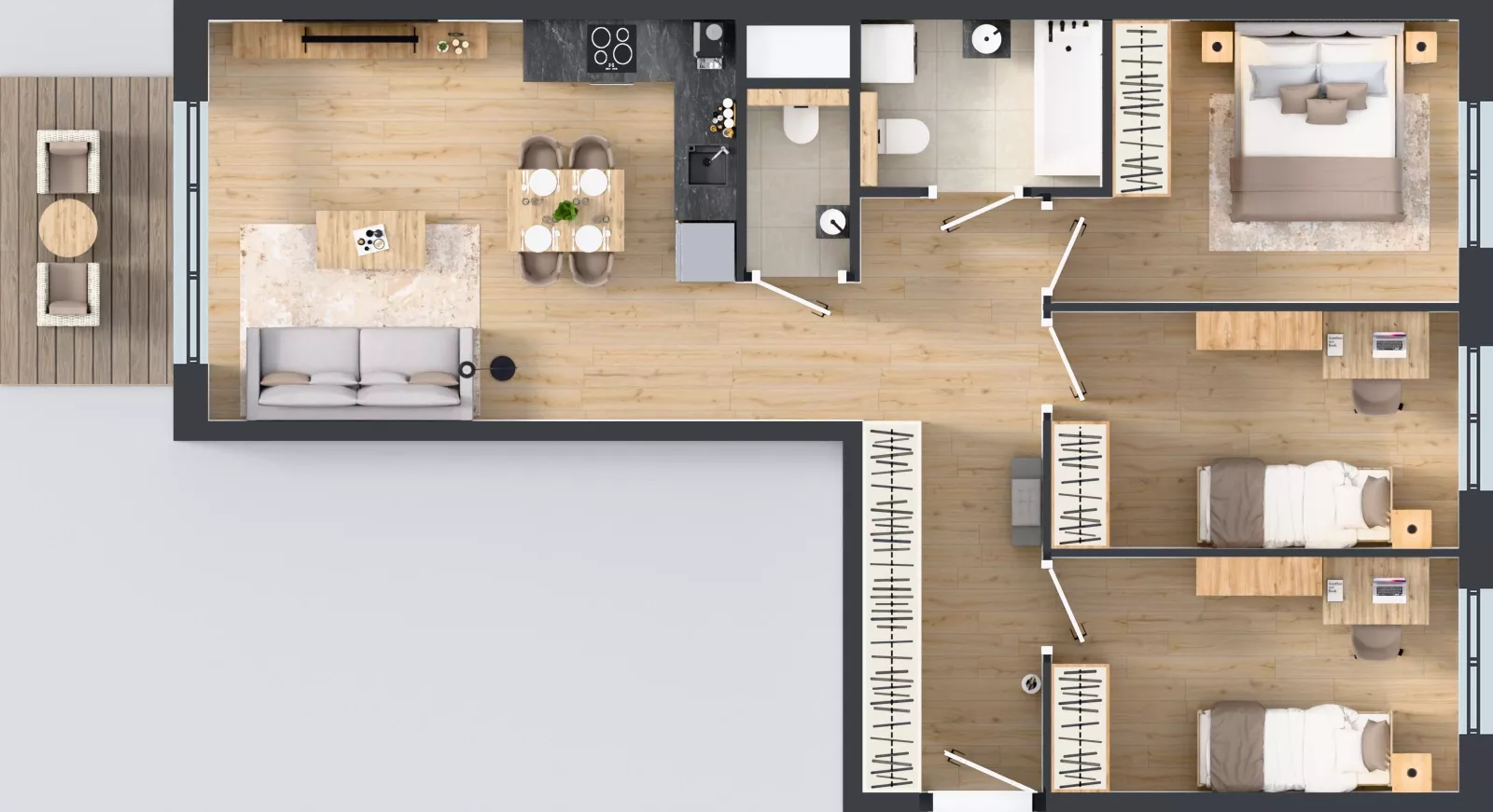 4 pokoje, mieszkanie 72,52 m², piętro 5, oferta nr D.189, Centralna Vita etap III, Kraków, Czyżyny, ul. Ciesielskiego