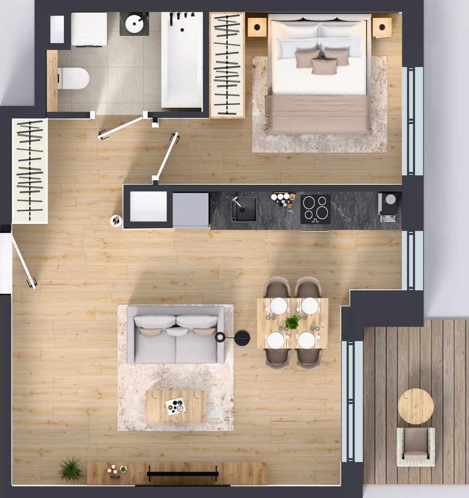 2 pokoje, mieszkanie 45,50 m², piętro 4, oferta nr D.276, Centralna Vita etap III, Kraków, Czyżyny, ul. Ciesielskiego