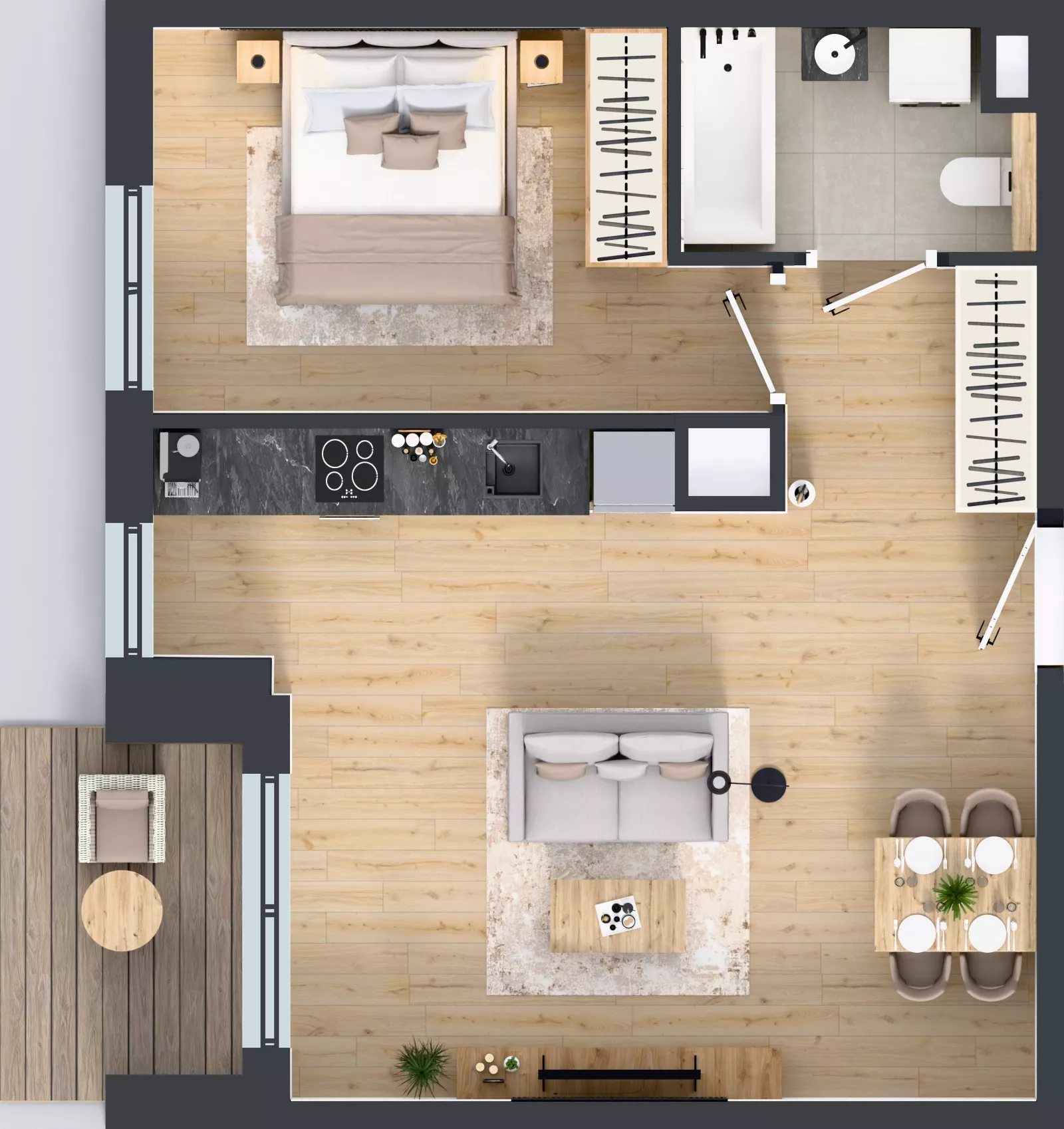 2 pokoje, mieszkanie 46,51 m², piętro 6, oferta nr D.286, Centralna Vita etap III, Kraków, Czyżyny, ul. Ciesielskiego