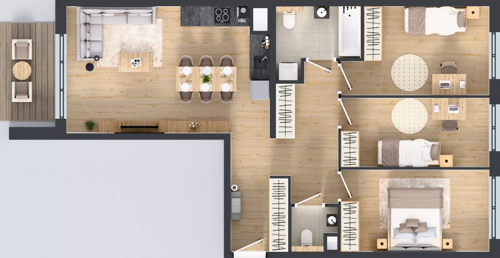 4 pokoje, mieszkanie 81,79 m², piętro 6, oferta nr D.288, Centralna Vita etap III, Kraków, Czyżyny, ul. Ciesielskiego