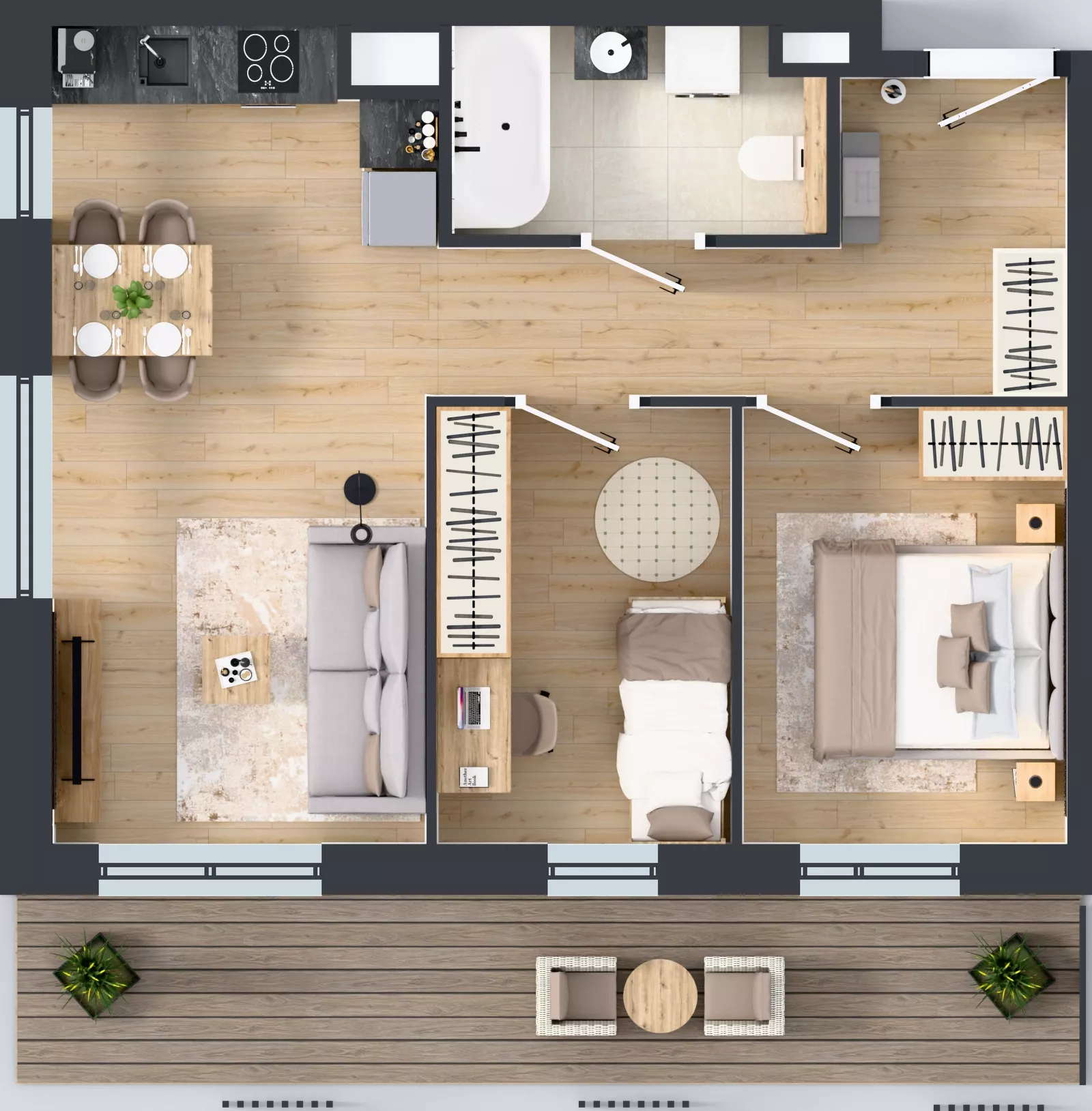 3 pokoje, mieszkanie 51,42 m², piętro 1, oferta nr A.1.2, Żywiecka Vita, Gdańsk, Wrzeszcz, Wrzeszcz Dolny, ul. Żywiecka 2C