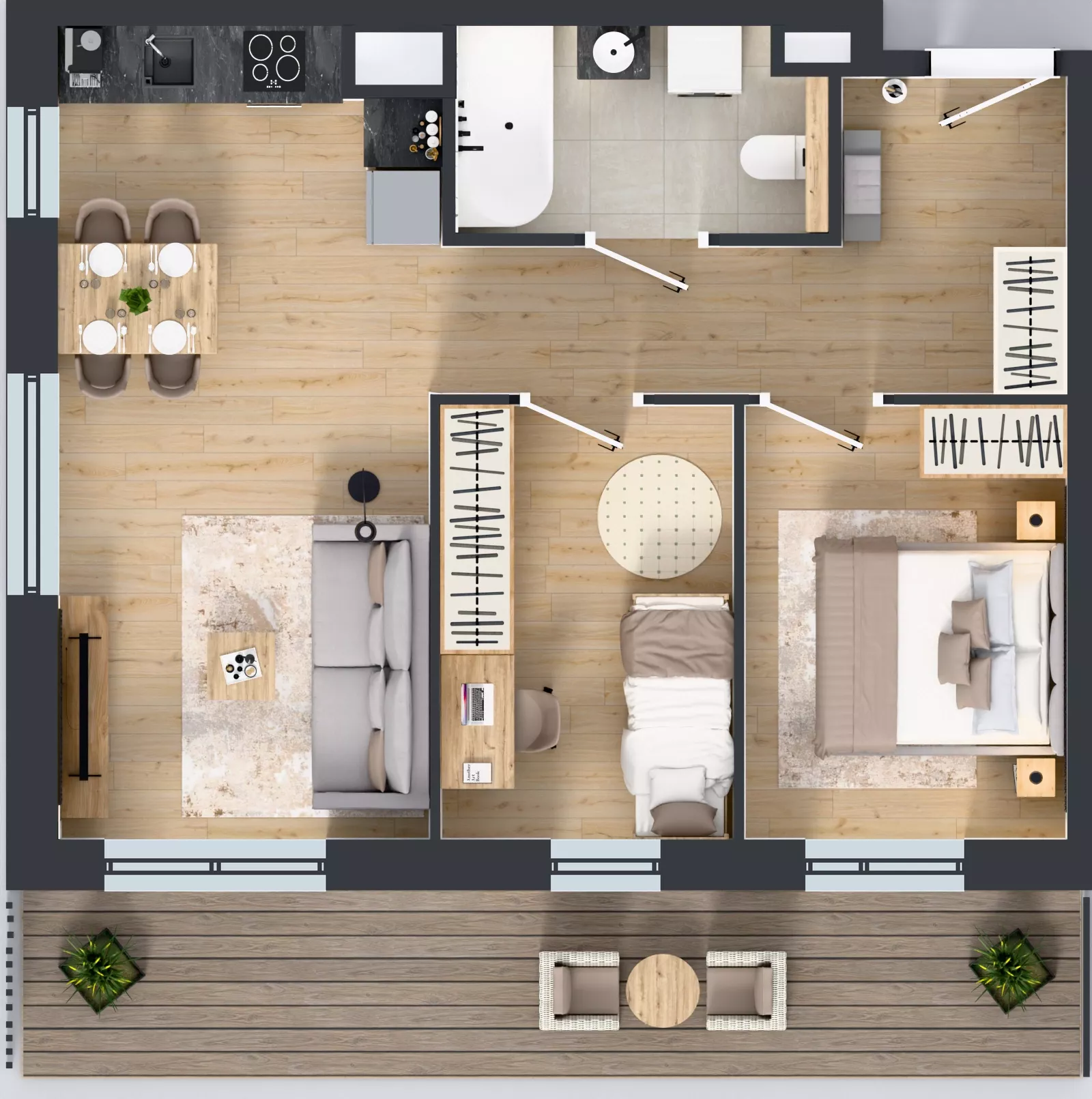 3 pokoje, mieszkanie 51,42 m², piętro 2, oferta nr A.2.2, Żywiecka Vita, Gdańsk, Wrzeszcz, Wrzeszcz Dolny, ul. Żywiecka 2C
