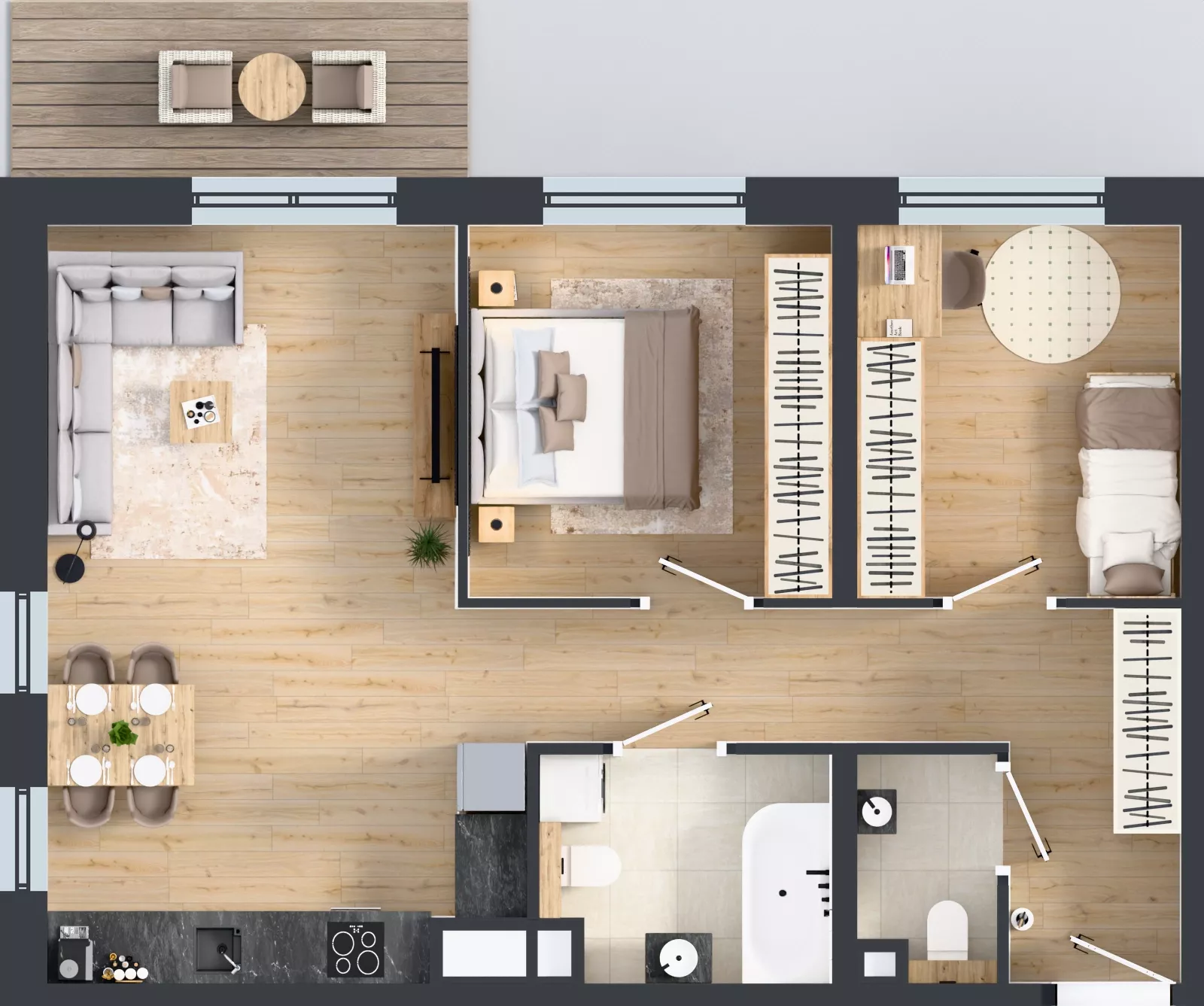 3 pokoje, mieszkanie 63,61 m², piętro 2, oferta nr A.2.7, Żywiecka Vita, Gdańsk, Wrzeszcz, Wrzeszcz Dolny, ul. Żywiecka 2C
