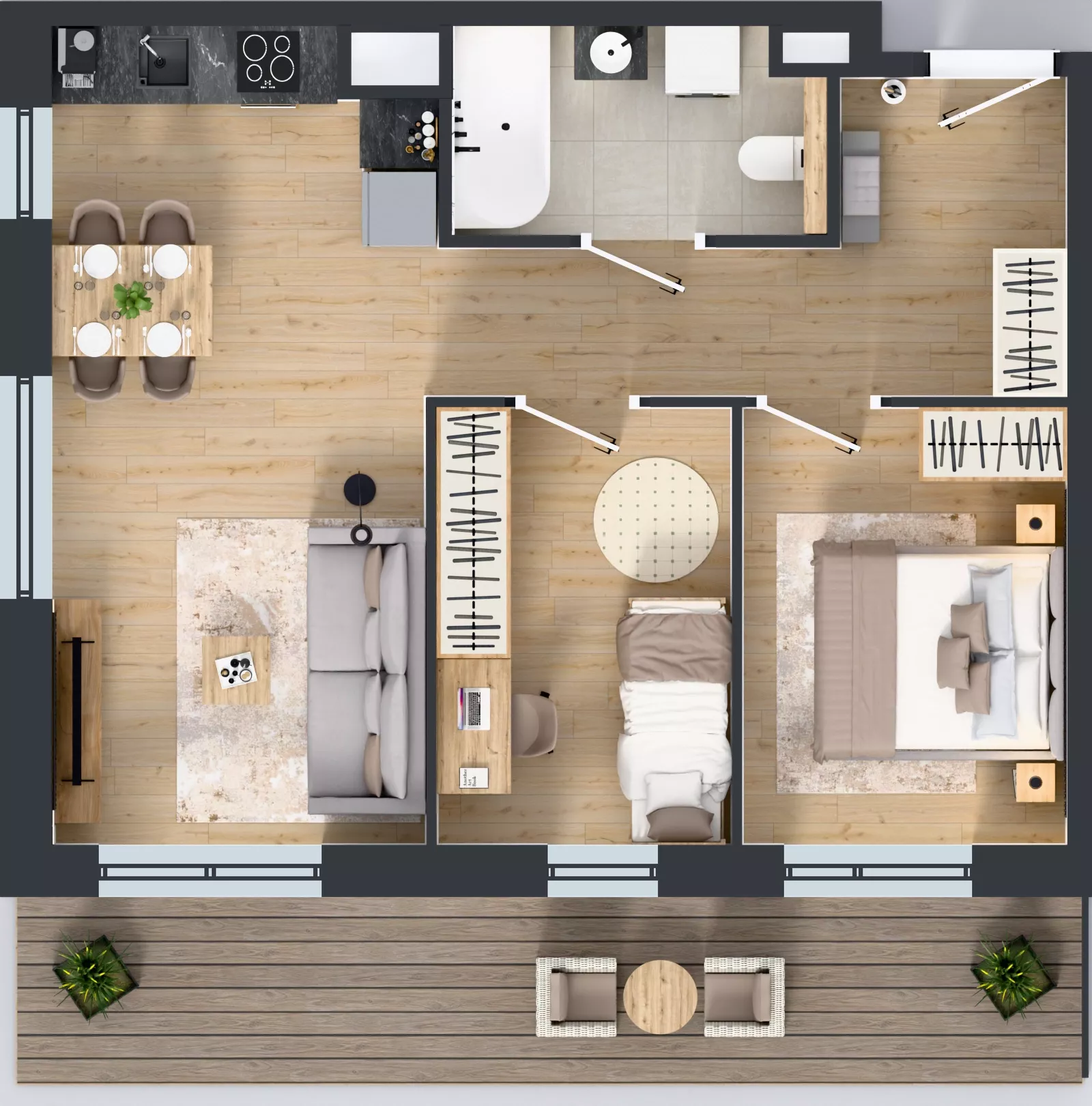 3 pokoje, mieszkanie 51,42 m², piętro 3, oferta nr A.3.2, Żywiecka Vita, Gdańsk, Wrzeszcz, Wrzeszcz Dolny, ul. Żywiecka 2C