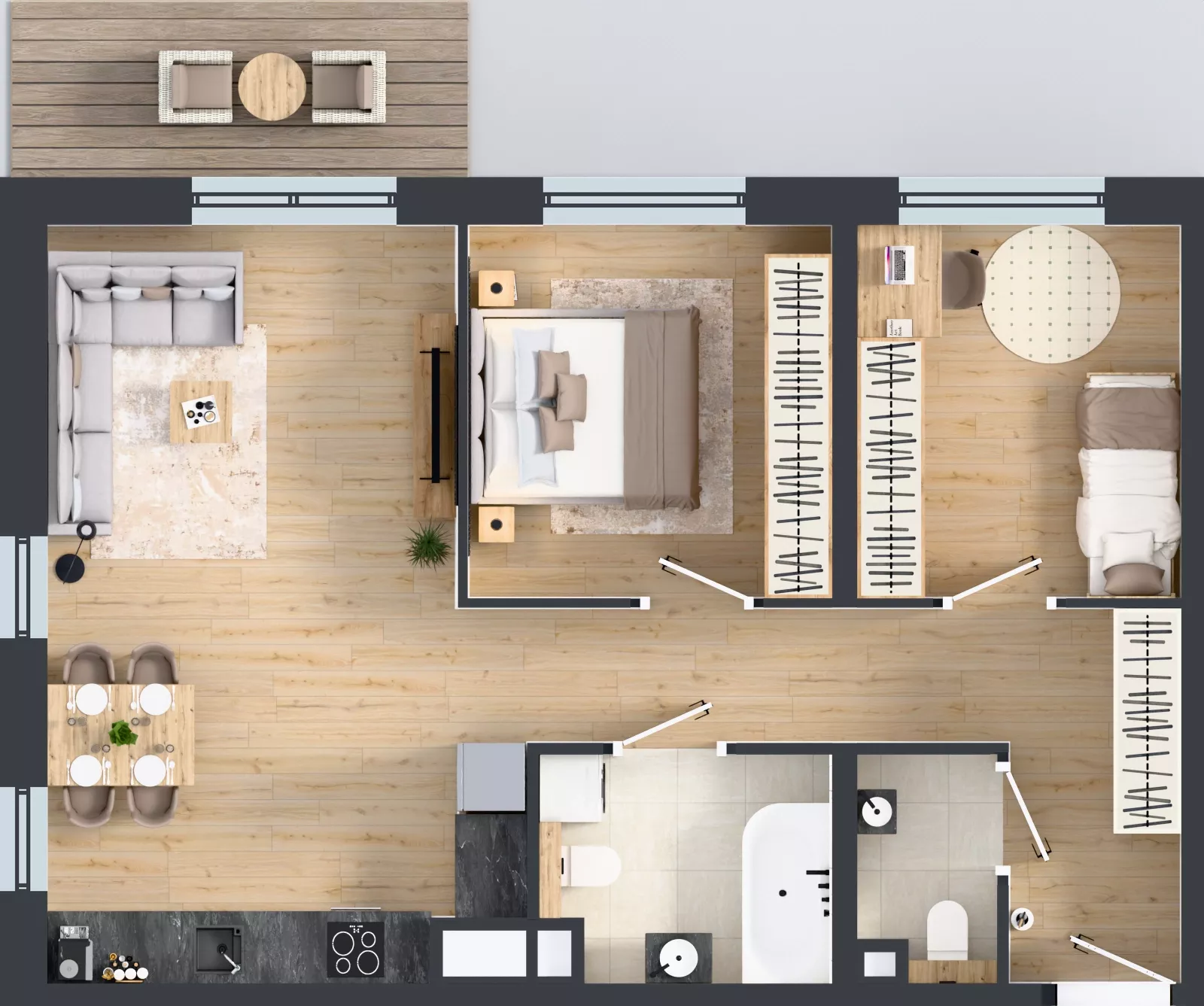 3 pokoje, mieszkanie 63,61 m², piętro 3, oferta nr A.3.7, Żywiecka Vita, Gdańsk, Wrzeszcz, Wrzeszcz Dolny, ul. Żywiecka 2C