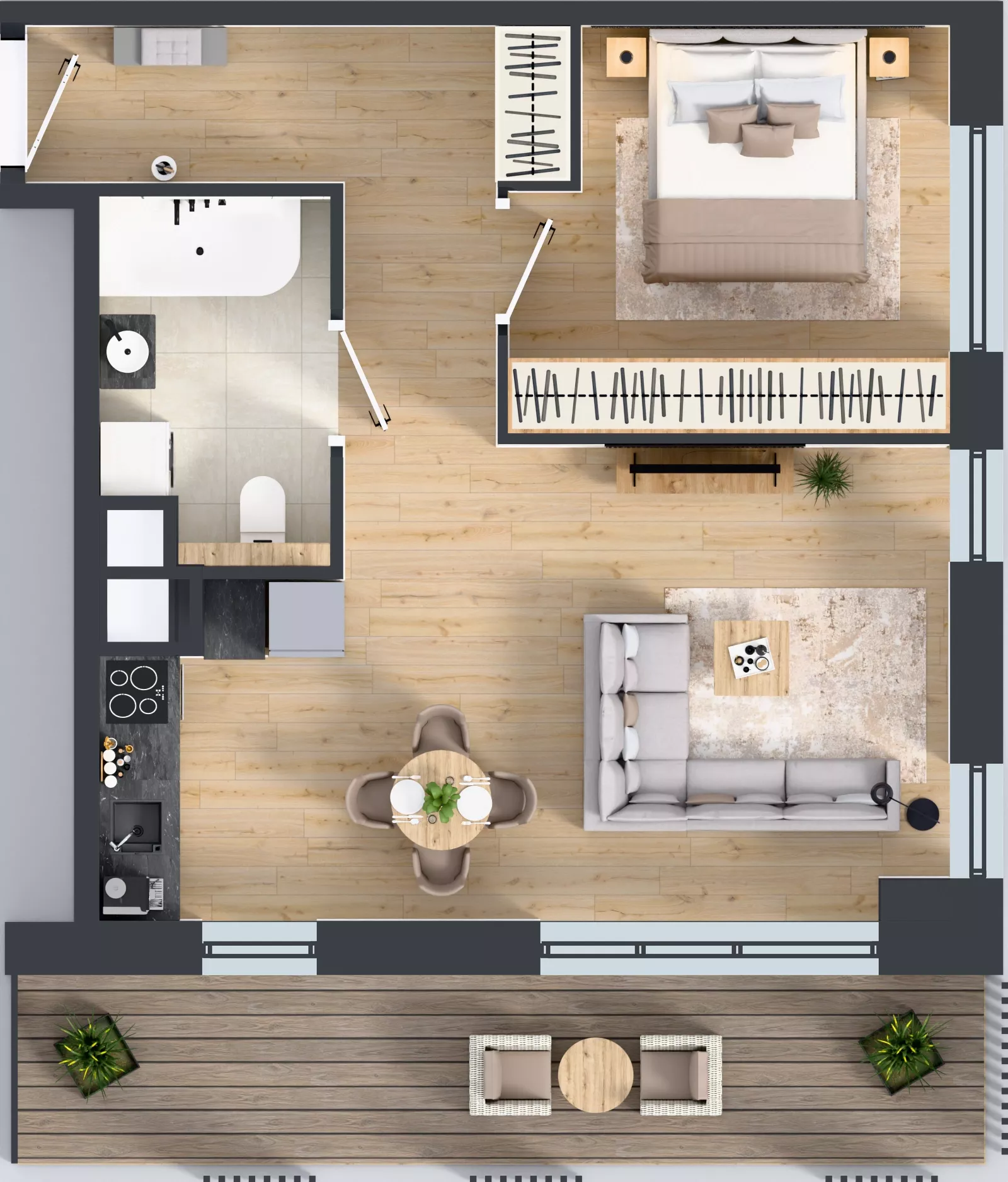 2 pokoje, mieszkanie 46,11 m², piętro 1, oferta nr B.1.4, Żywiecka Vita, Gdańsk, Wrzeszcz, Wrzeszcz Dolny, ul. Żywiecka 2C