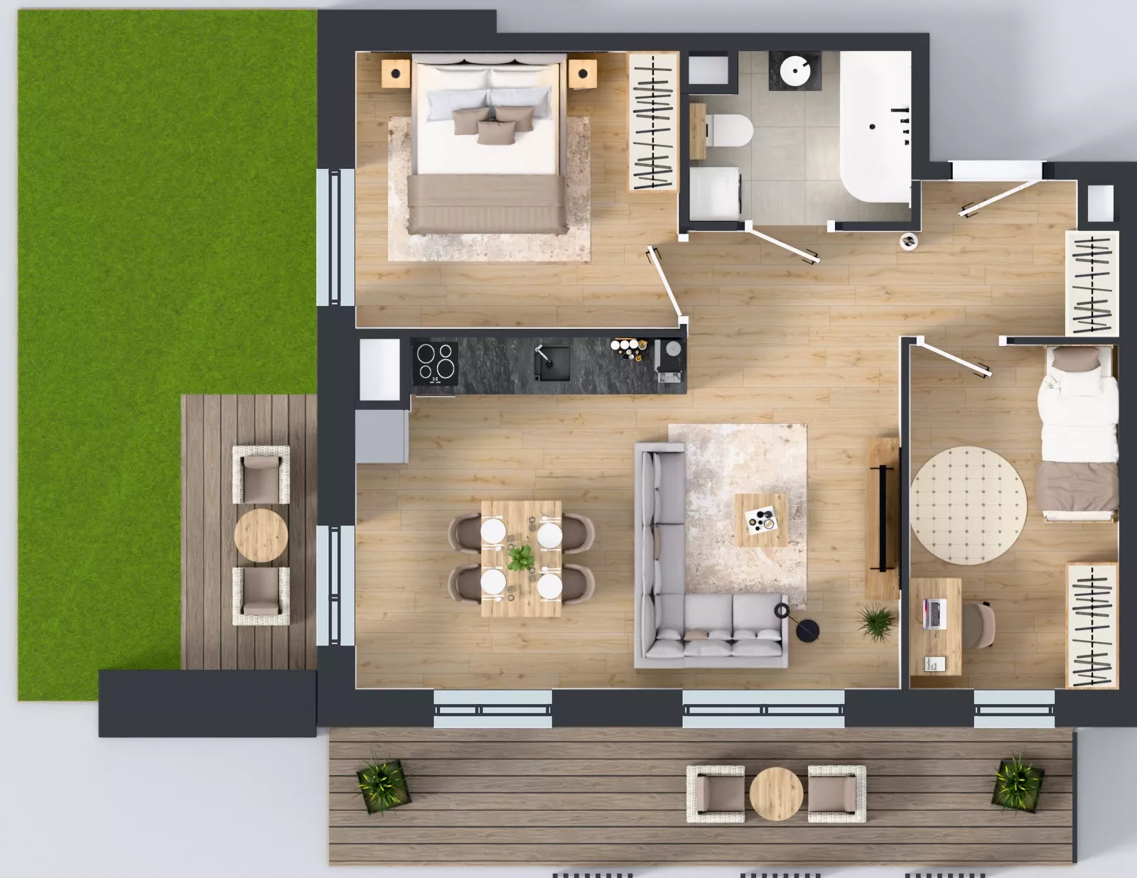 3 pokoje, mieszkanie 54,16 m², piętro 1, oferta nr B.1.5, Żywiecka Vita, Gdańsk, Wrzeszcz, Wrzeszcz Dolny, ul. Żywiecka 2C