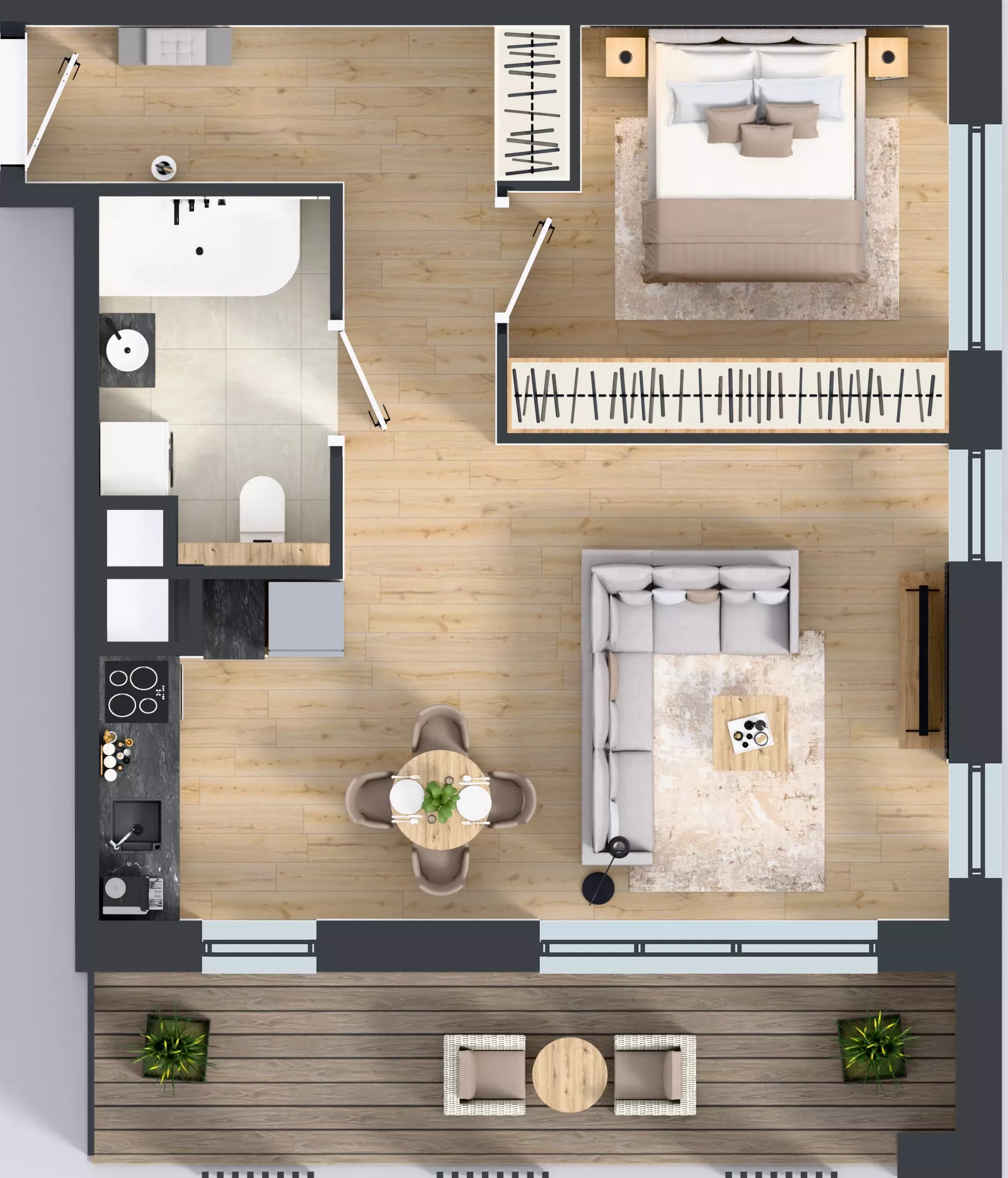 2 pokoje, mieszkanie 46,65 m², piętro 10, oferta nr B.10.3, Żywiecka Vita, Gdańsk, Wrzeszcz, Wrzeszcz Dolny, ul. Żywiecka 2C