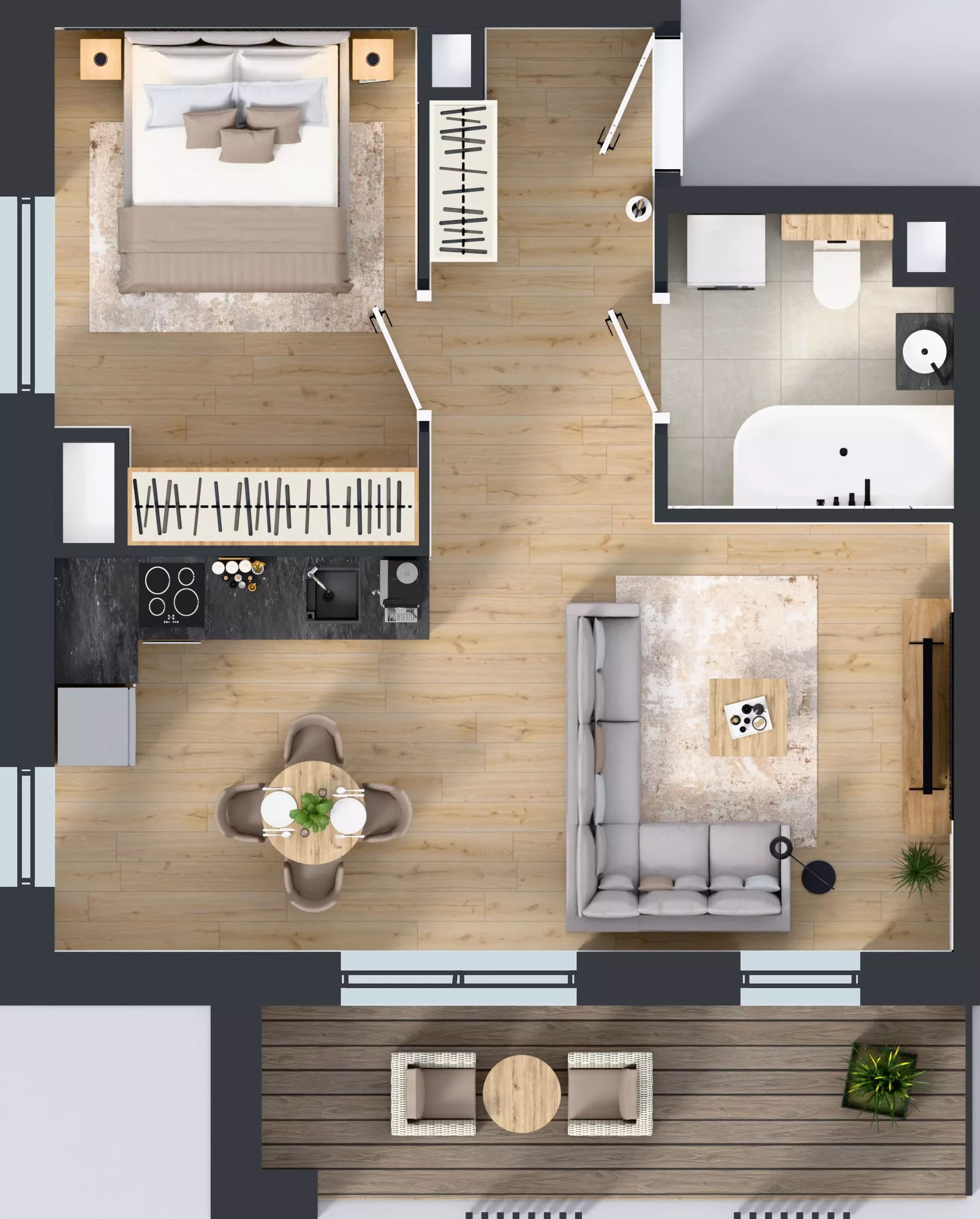 2 pokoje, mieszkanie 43,63 m², piętro 10, oferta nr B.10.4, Żywiecka Vita, Gdańsk, Wrzeszcz, Wrzeszcz Dolny, ul. Żywiecka 2C