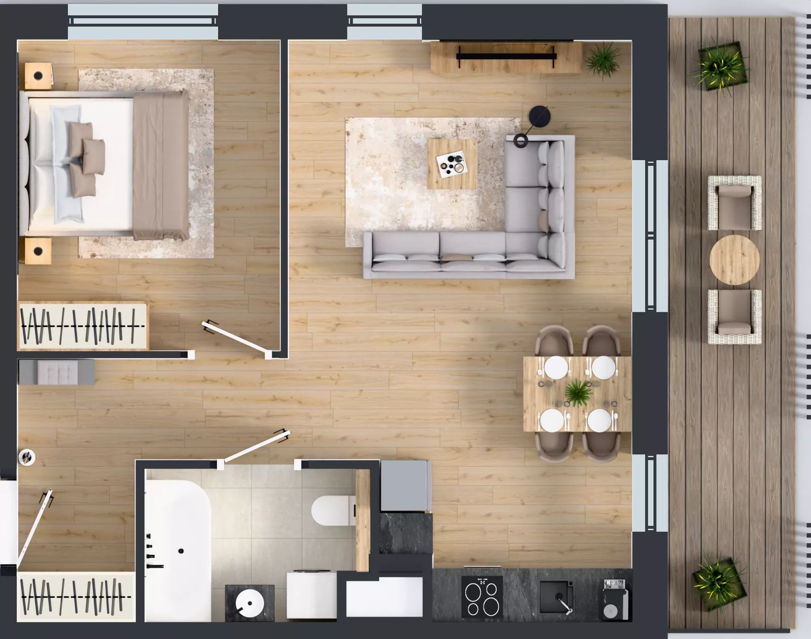 2 pokoje, mieszkanie 48,60 m², piętro 2, oferta nr B.2.2, Żywiecka Vita, Gdańsk, Wrzeszcz, Wrzeszcz Dolny, ul. Żywiecka 2C