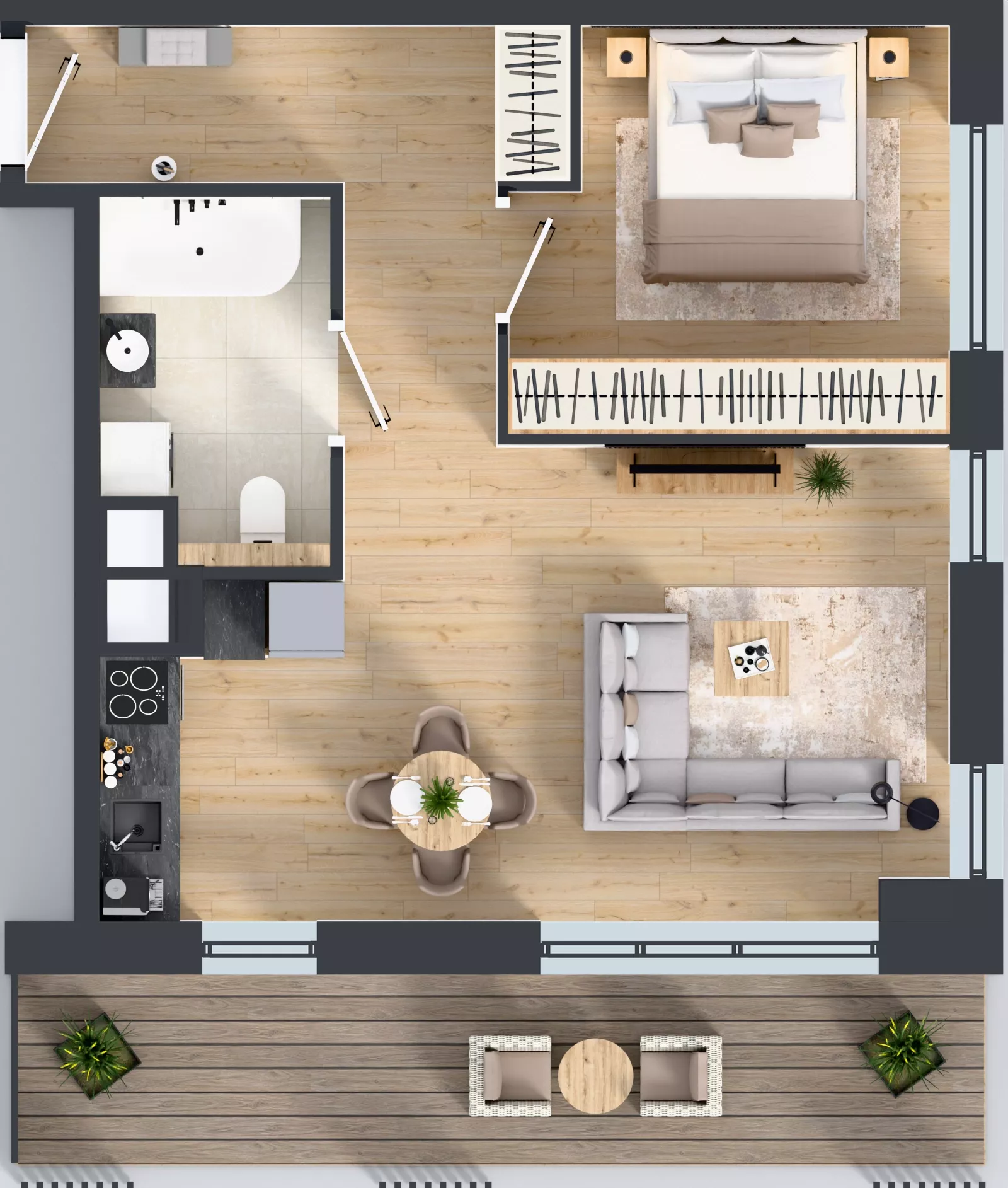 2 pokoje, mieszkanie 46,11 m², piętro 2, oferta nr B.2.4, Żywiecka Vita, Gdańsk, Wrzeszcz, Wrzeszcz Dolny, ul. Żywiecka 2C