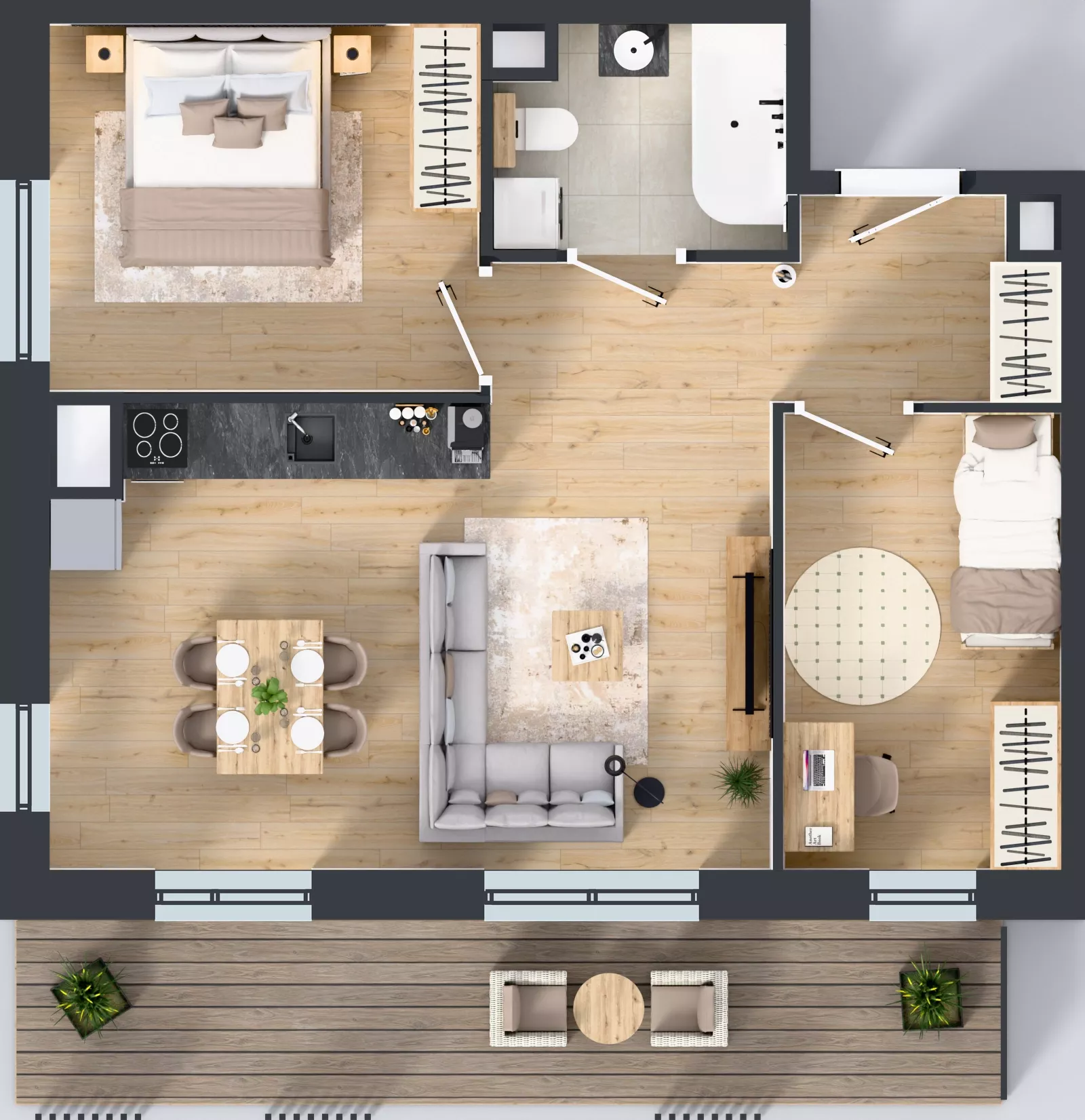 3 pokoje, mieszkanie 54,16 m², piętro 2, oferta nr B.2.5, Żywiecka Vita, Gdańsk, Wrzeszcz, Wrzeszcz Dolny, ul. Żywiecka 2C