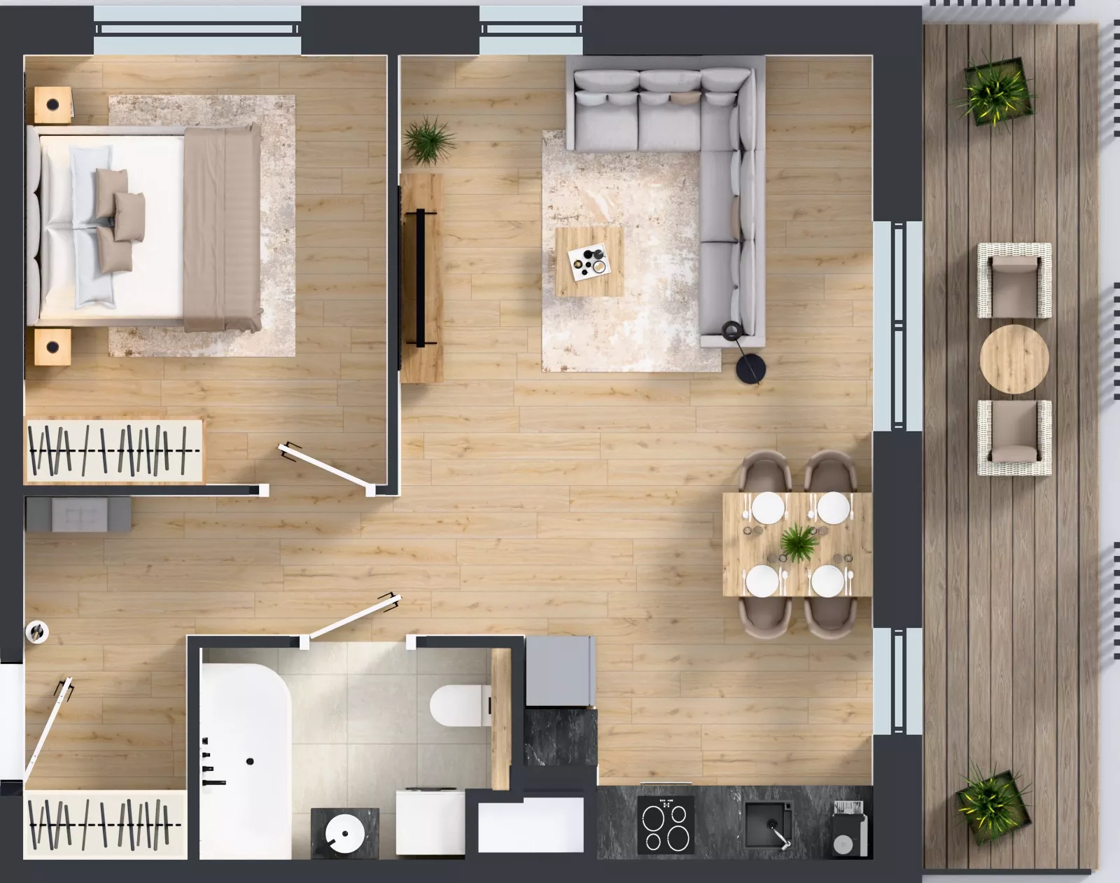 2 pokoje, mieszkanie 48,60 m², piętro 3, oferta nr B.3.2, Żywiecka Vita, Gdańsk, Wrzeszcz, Wrzeszcz Dolny, ul. Żywiecka 2C