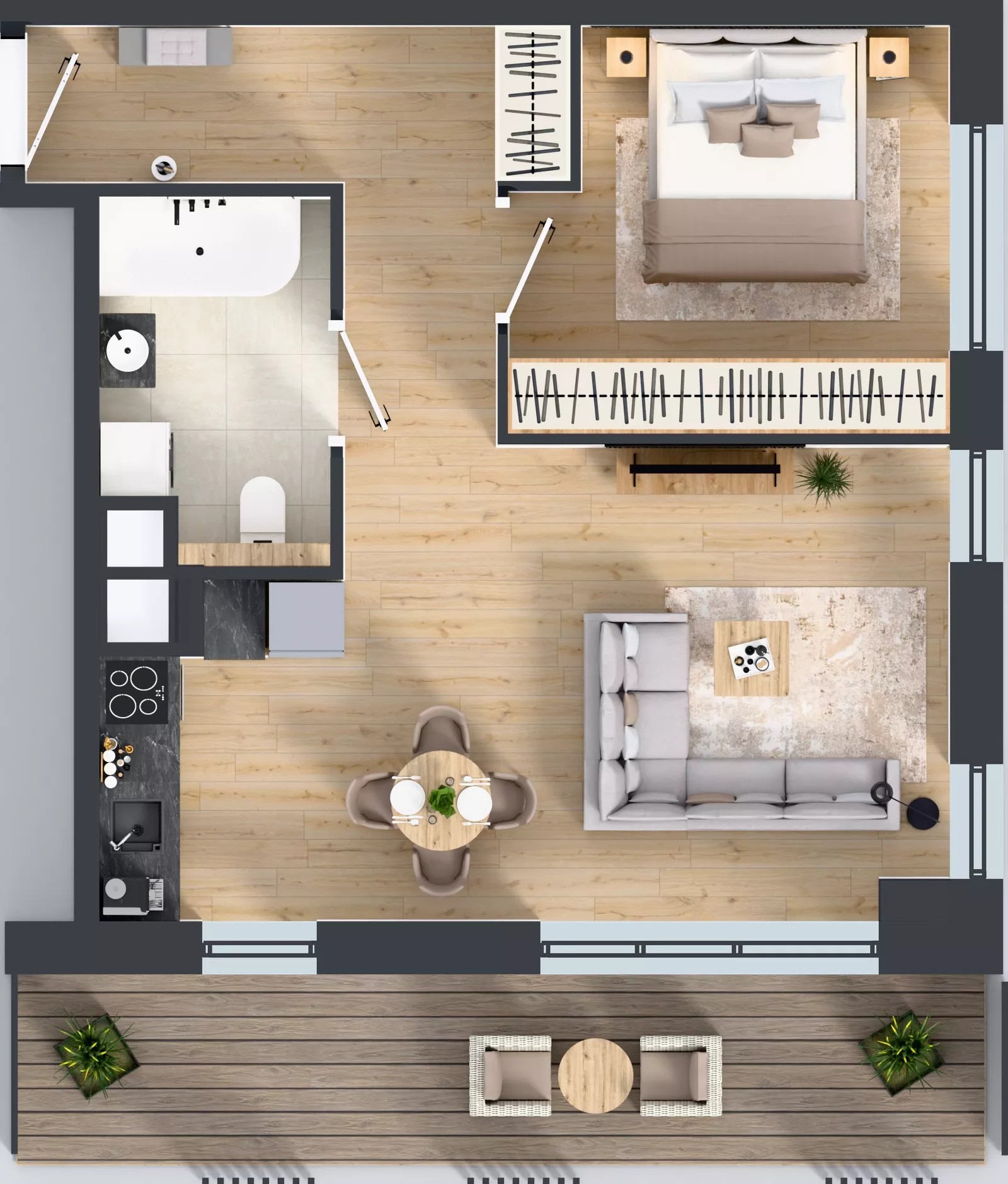 2 pokoje, mieszkanie 46,11 m², piętro 3, oferta nr B.3.4, Żywiecka Vita, Gdańsk, Wrzeszcz, Wrzeszcz Dolny, ul. Żywiecka 2C